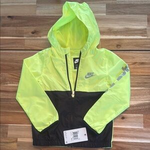 Nike Neon Yellow and Black Hooded windbreaker  Jacket